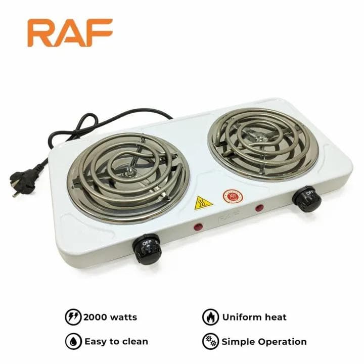 RAF Double Burner Spiral Electric Stove Hot Plate